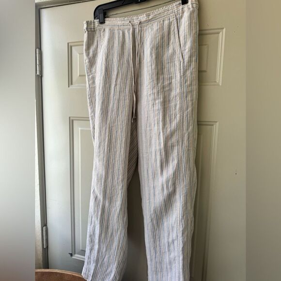 J. Jill 100% Linen Striped Pants – Size S - Picture 2 of 15